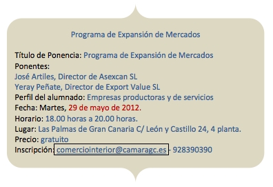 Programa de Expansión de Mercados “PEM 2012” Programa