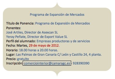 Programa de Expansión de Mercados “PEM 2012” Programa